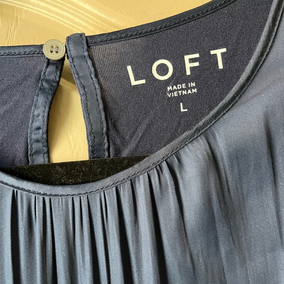 LOFT Midnight Blue Ruffle Blouse - Picture 5 of 6